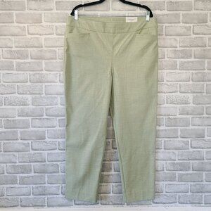 Chicos Brigitte Crosshatch Ankle Pants Cotton Blend NEW 3 XL Mint Green Casual